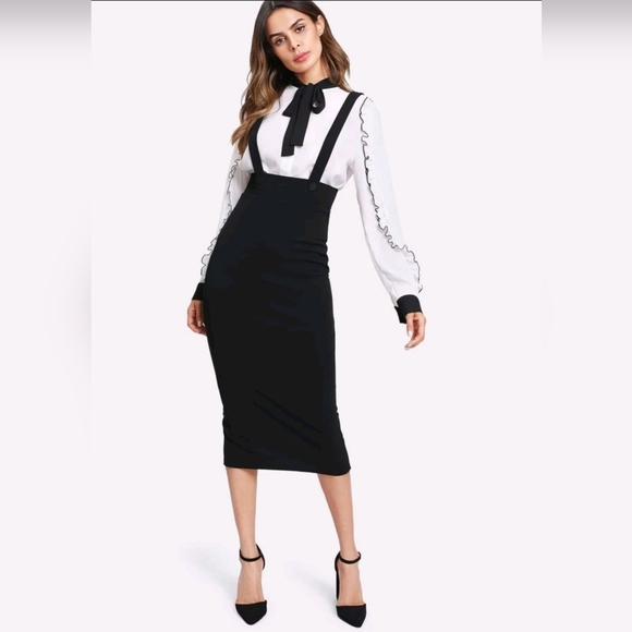 Pencil Skirt with Suspenders (Shein Unity) - Picture 1 of 6
